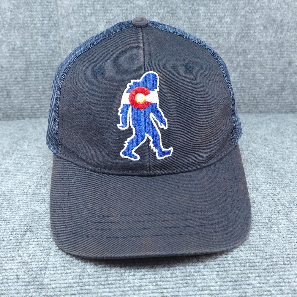 Bigfoot Colorado Hat Trucker Mens Snapback Navy Blue Sasquatch Hiking Outdoors